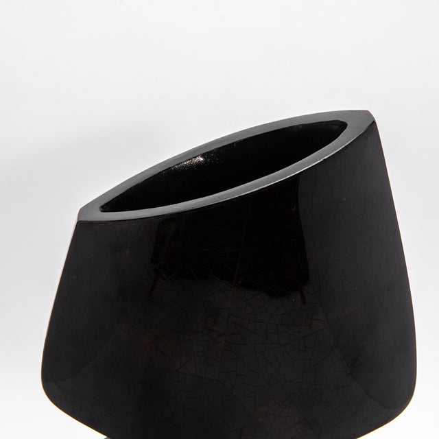 Modern Sculptural Vase in Black Shell by R&y Augousti For Sale - Image 11 of 11