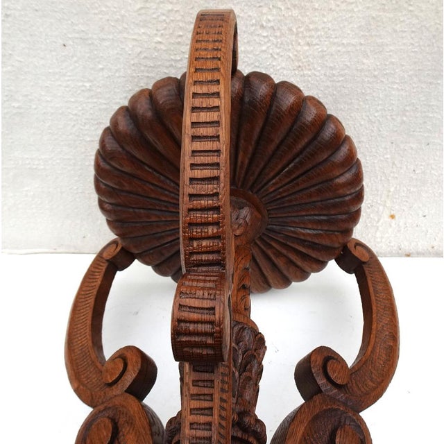 Renaissance Revival Carved Ringed Lion Head Plant Stand Display, 1940s For Sale - Image 13 of 17