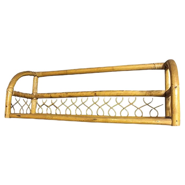 Vintage Rattan Hanging Shelf, 1970s For Sale