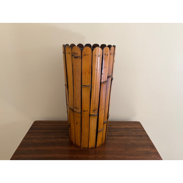 1970s Bamboo Umbrella Stand in the Palm Beach Tradition For Sale - Image 11 of 12