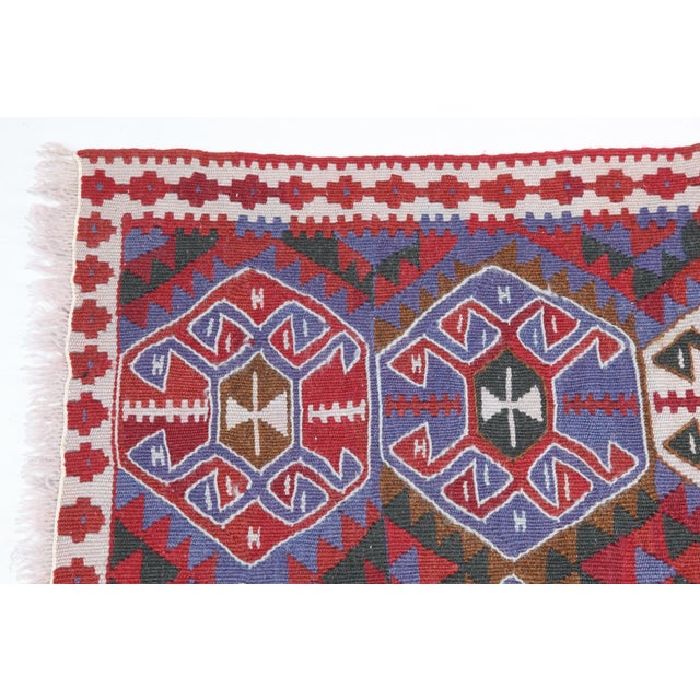 Textile 1980s Decorative Vintage Handwoven Kilim-3' 4'' X 2' 1'' Feet For Sale - Image 7 of 11