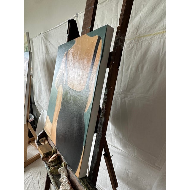 Textile "Serenity" Modern Original Oil Painting, by Jennifer Hohlfelder For Sale - Image 7 of 9