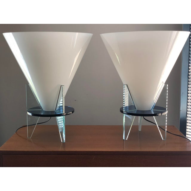 White Glass Model Otéro Lamps by Rodolfo Dordoni for Fontana Arte, 1986, Set of 2 For Sale - Image 8 of 9