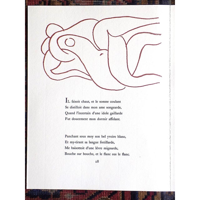 Mid-Century Modern Vintage Henri Matisse Romantic Abstract Modernist Nudes With French Romantic Poetry (17" X 11") For Sale - Image 3 of 9