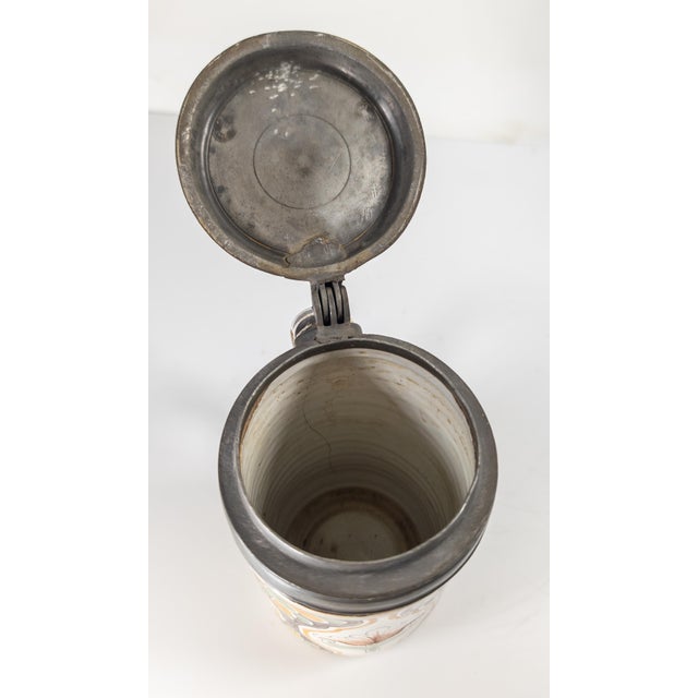 18th Century Continental European German Polychrome Faience Tankard Stein For Sale - Image 10 of 14