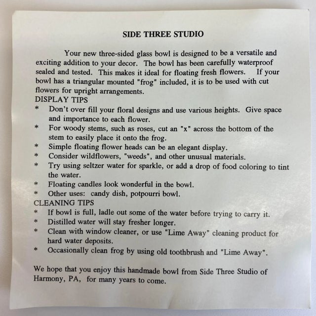 1980s Postmodern Sculptural Glass Bowl by John Seitz for Side Three Studio For Sale - Image 10 of 10