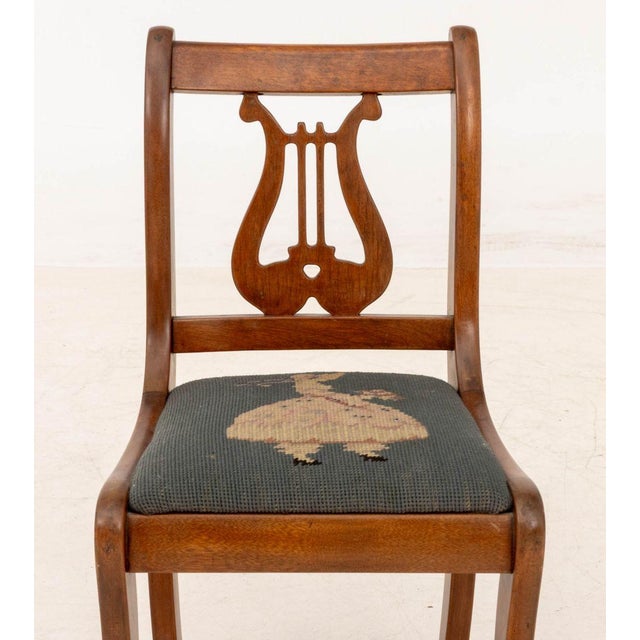 Lyre Back Walnut Children's Side Chair For Sale - Image 4 of 7