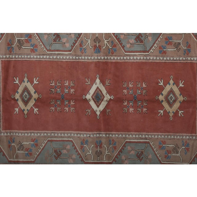 Brick Red Vintage Turkish Milas Rug With Soft Color For Sale - Image 8 of 12