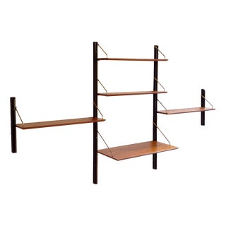 Vintage Three-Piece Wall Unit with Desk by Louis Van Teeffelen for Wébé, 1960s For Sale