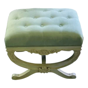 Frontgate Neo Classical Painted Shabby White Bench Stool