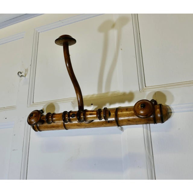 French Simulated Bamboo Hat and Coat Wall Rack A Very attractive Coat Rack, made in beech to simulate bamboo, the rack has...