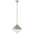 AERIN for Visual Comfort Signature Sarnen Small Pendant in Burnished Silver Leaf with White Glass For Sale