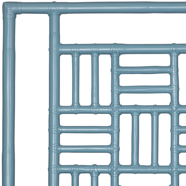 David Francis Finn Headboard Queen - Pool Blue For Sale - Image 4 of 6