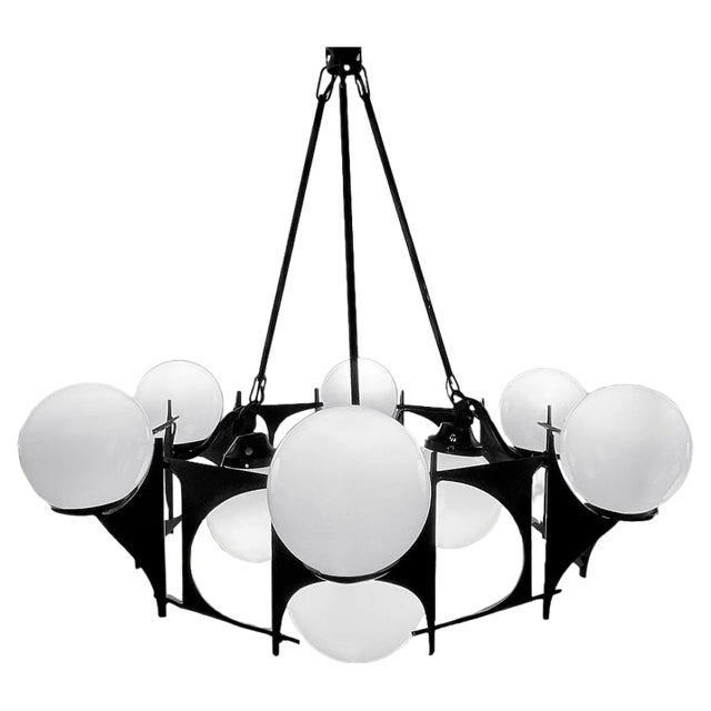 Brutalist Style Chandelier, 1950s For Sale