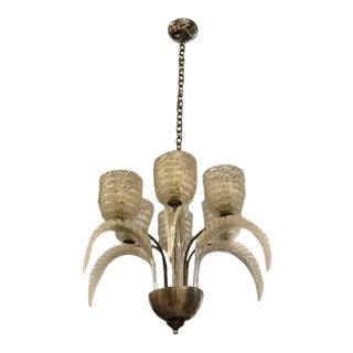 Italian Mid-Century Murano Glass Chandelier by Barovier E Toso For Sale