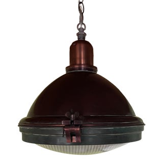 Contemporary Restoration Hardware Copper Pendant Light For Sale