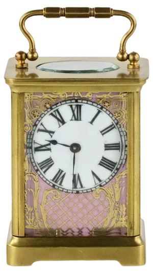 French Neo-Rococo Style Carriage Clock with Porcelain Painting, 1890s