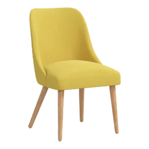 Rounded Back Dining Chair in Linen Ochre