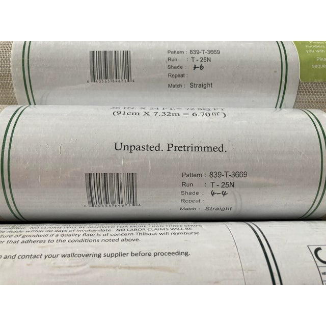 4 Rolls of Thibaut T3669 Off White Windward Sisal Resource 6 Wallpaper For Sale - Image 11 of 13