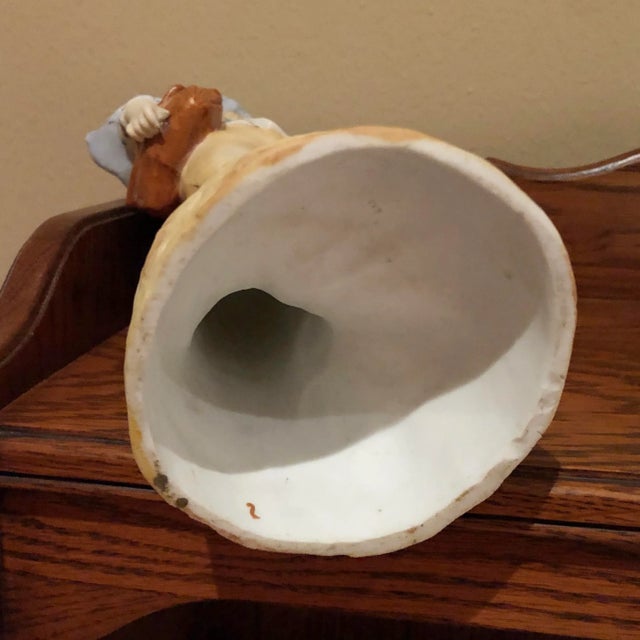 Ceramic Pair of Early 20th Century German Bisque Figurines of Schoolchildren For Sale - Image 7 of 9