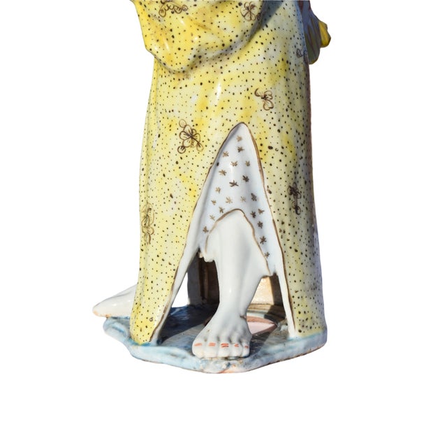 Pair of Chinese Scholar Porcelain Figurines For Sale - Image 4 of 15