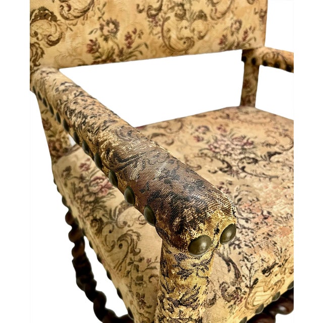 Early 19th Century English Barley Twist Walnut Armchair For Sale - Image 9 of 12