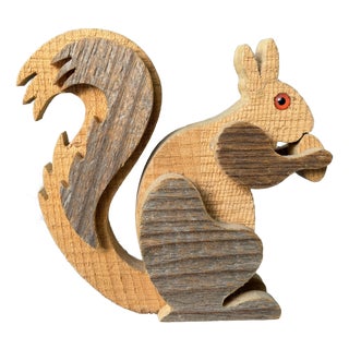 Wooden Squirrel Sculpture from Fausto Sangiovanni, Orvieto, Italy, 1975 For Sale