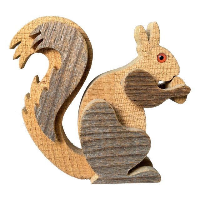 Wooden Squirrel Sculpture from Fausto Sangiovanni, Orvieto, Italy, 1975 For Sale
