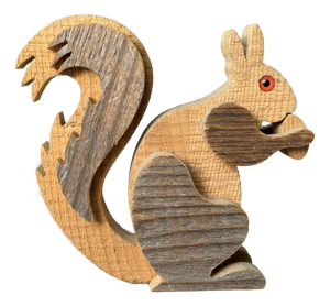 Wooden Squirrel Sculpture from Fausto Sangiovanni, Orvieto, Italy, 1975