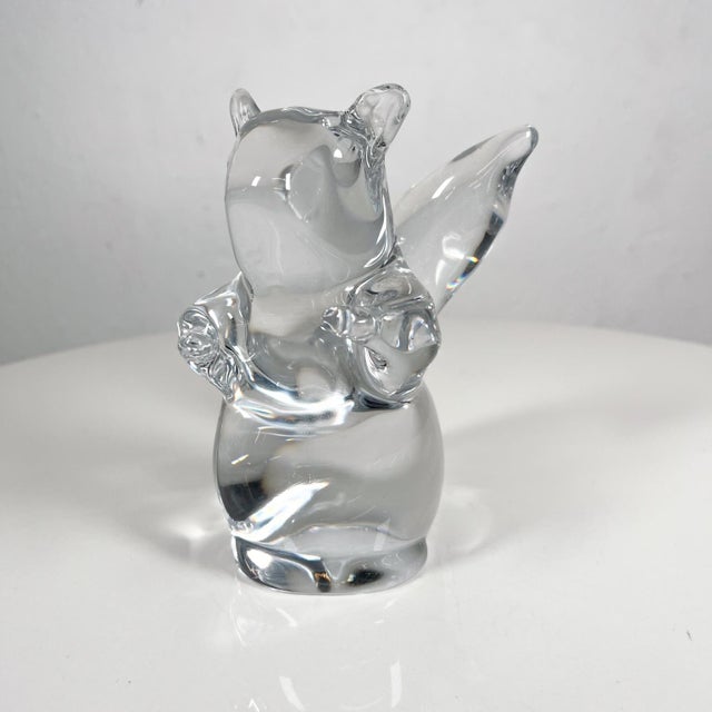 Late 20th Century Daum France Art Crystal Sculpture Squirrel Figurine For Sale - Image 13 of 13