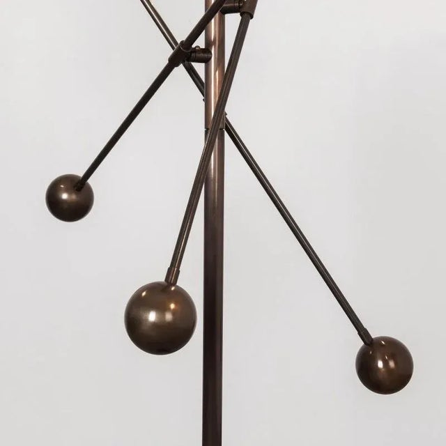 Milan Three-Arms Black Gunmetal Floor Lamp by Schwung For Sale - Image 6 of 9