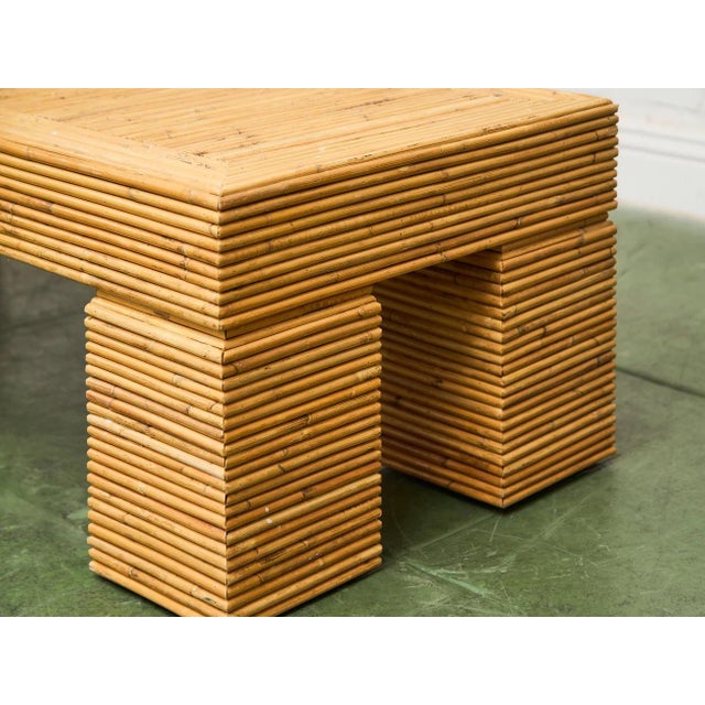 Mid 20th Century Post Modern Chunky Leg Sculptural Reeded Coffee Table For Sale - Image 10 of 12