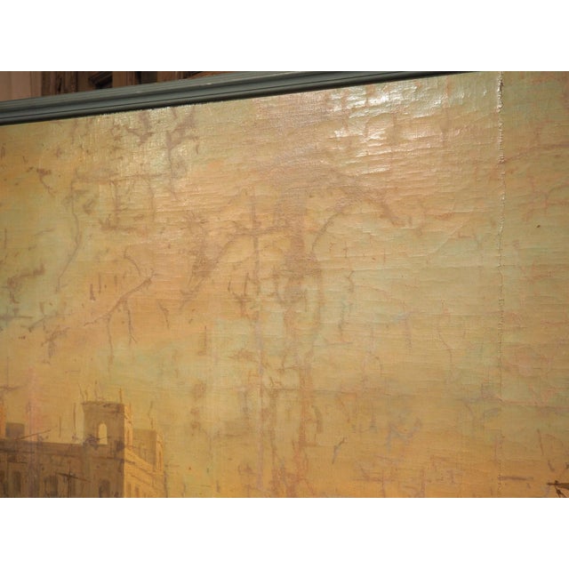19th Century French Seaport Oil Painting After Claude Lorrain, 60.4 X 74.3 In For Sale - Image 16 of 18