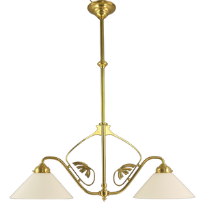Viennese Art Nouveau Pendant Lamp with Opal Shades, 1920s