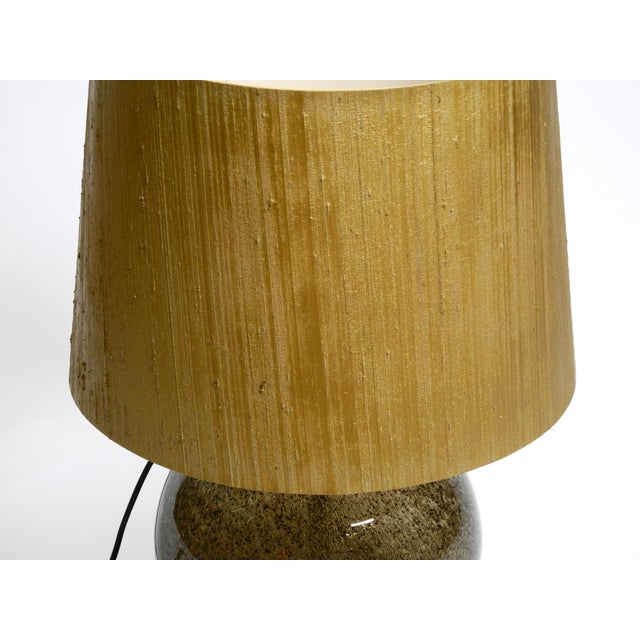 Gold Large Illuminated Glass Table Lamp withn Dupion Silk Shade from Putzler, 1970s For Sale - Image 8 of 18