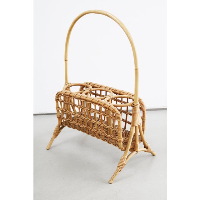 1960s Mid-Century Modern Rattan and Bamboo Bottle Holder, 1960s For Sale - Image 5 of 6