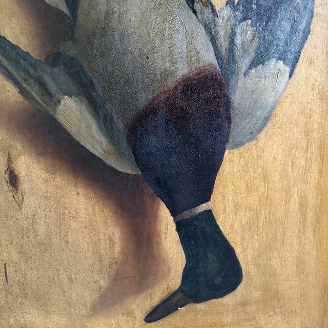 Late 19th Century 19th Century Mallard Duck Trophy Painting For Sale - Image 5 of 13