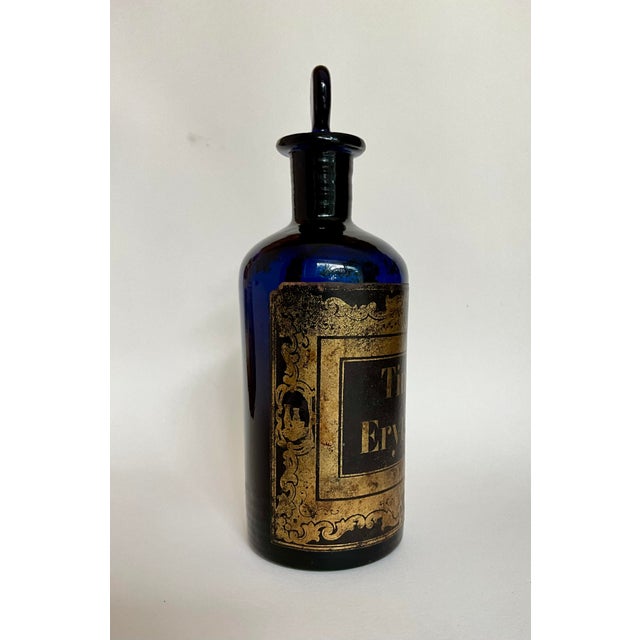 Antique Cobalt Blue Apothecary Bottle, 1890s For Sale - Image 9 of 10