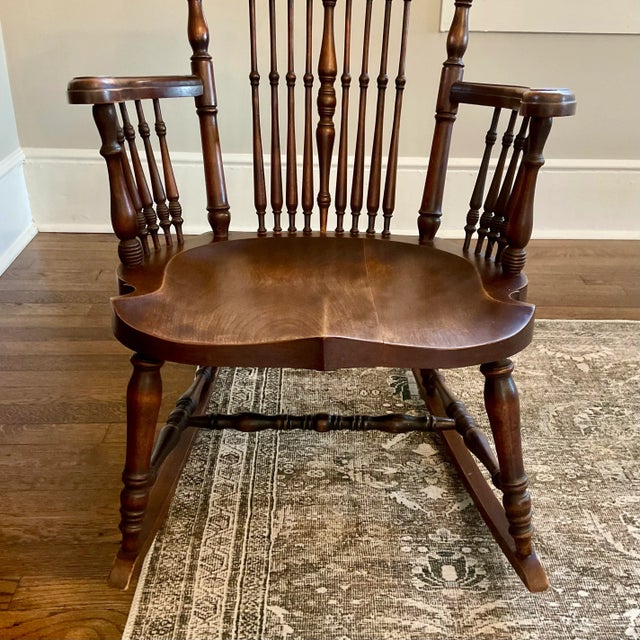 Beautiful Antique Rocking Chair With Mother of Pearl Inset For Sale In Greenville, SC - Image 6 of 10