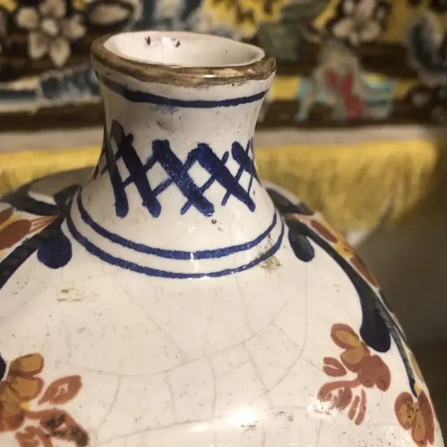 Ceramic 1990s Italian Hand Painted Ceramic Bottle For Sale - Image 7 of 11