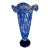 Murano Art Glass Sommerso Pedestal Vase Blue Mottled Pattern For Sale
