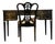 Federal-Style Black Lacquered Writing Desk & Chair For Sale