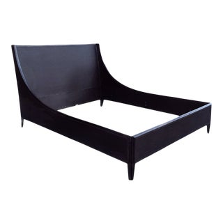 Barbara Barry for McGuire Caned Rattan Wicker Queen Modern Sleigh Bedframe For Sale