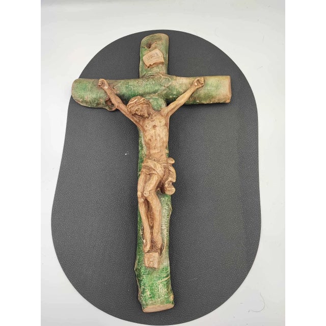 Pre-War Hanging Cross in Plaster, 1920s For Sale - Image 9 of 9