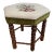 Vintage Mid-Century Footstool With Floral Needlepoint Tapestry For Sale