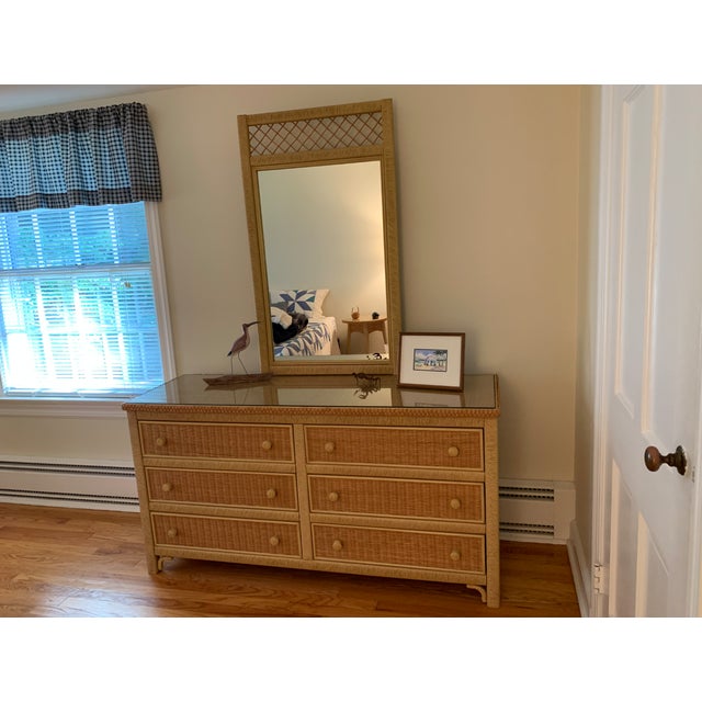 Henry Link Wicker Dresser & Mirror Chairish
