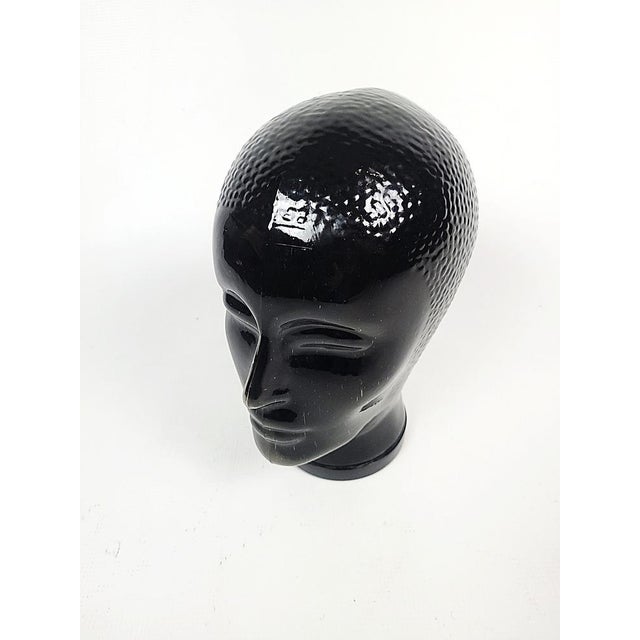 Black Vintage Black Glass Head by Piero Fornasetti, 1970 For Sale - Image 8 of 16