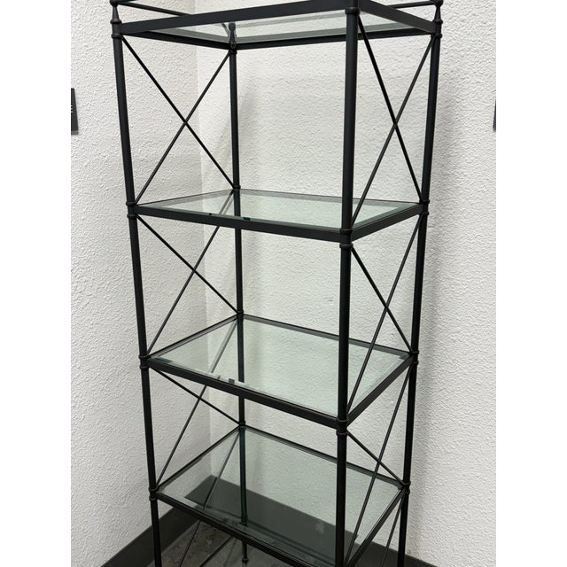 Restoration Hardware Metal + Glass Etagere For Sale - Image 9 of 12
