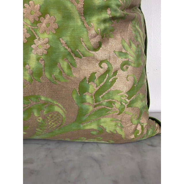Melissa Levinson Mariano Fortuny Glicine Patterned Pillows, Moss Green & Gold Damask For Sale - Image 4 of 12