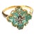 Bochic “Orient” Diamond & Emerald Vintage Cluster Ring Set in 18k & Silver Size 6.5 For Sale
